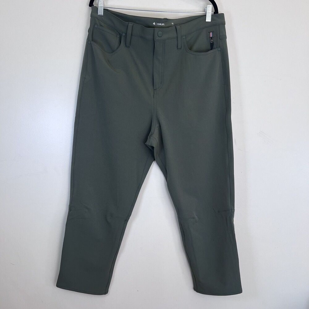 FourLaps Evolve Cropped Pant Thyme Green Slim Fit Stretch High Rise 16
